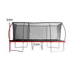 Gymsport Trampolin Rechteckig Advance, 5,2x3m, schwarz