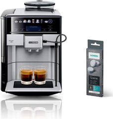 SIEMENS Kaffeevollautomat EQ6 plus s700 TE657503DE, für viele Kaffeespezialitäten, Milch-Aufschäumdüse, Keramikmahlwerk, Doppeltassenfunktion, Antikalk, automatische Dampfreinigung, 1500 W, edelstahl