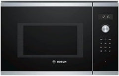 Bosch BEL554MS0 Serie 6 Einbau-Mikrowelle, 38 x 59 cm, 900 W, Drehteller 31,5cm, Türanschlag Links, AutoPilot 8 8 Automatikprogramme, Reinigungsunterstützung, LED-Touchdisplay, Edelstahl