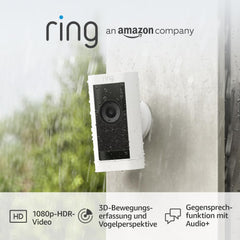 Ring Außenkamera Pro Solar (Stick Up Cam Pro) | Solarbetriebene Überwachungskamera aussen mit 1080p-HDR-Video, WLAN, 3D-Bewegungserfassung, Alexa-kompatibel | 2 Sicherheitskameras