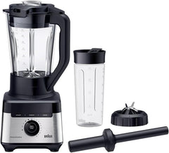Braun PowerBlend 9 JB9040 Hochleistungsmixer – Mixer mit Tritan-Krug, 18 Mixprogramme, 10 Geschwindigkeiten + Pulsfunktion, Heißsuppenfunktion, Reinigungsprogramm, Ausguss, 1600 W, Schwarz