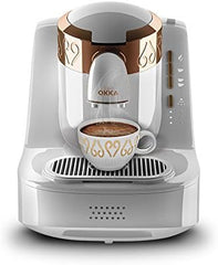 Arzum Okka Türkischer Kaffeemaschine, Vollautomatisch, 3 Tassen Größen, Selbstreinigungsfunktion, 950 ml Wassertank, Überschutzsensor, Kompaktes Design, Schwarz-Gold