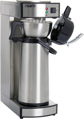 Saro Thermo Kaffeemaschine mit Korbfilter und Thermoskanne Industriekaffeemaschine mit Pumpkanne (2,2 Liter, ca. 10 Tassen Kaffee, Brüh- & Warmhaltefunktion), silber