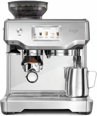 Sage - The Barista Touch - Kaffeemaschine mit automatischem Milchaufschäumer & integriertem Mahlwerk - Touchscreen, abnehmbarer Tamper, 5 Voreinstellungen - Siebträgermaschine - Gebürsteter Edelstahl