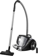 Rowenta RO4825 beutelloser Bodenstaubsauger Compact Power XXL | 550 Watt | 2,5L Staubvolumen | Kompakt & leise | Extreme Saugleistung | Hocheffizienter Saugkopf | Schwarz/Grau