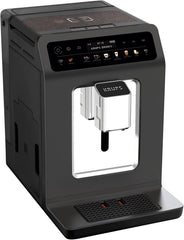 Krups Evidence One Kaffeevollautomat mit Milchschlauch, 12 Getränke, 2-Tassen-Funktion, Farbdisplay, Kaffeemaschine, TÜV-Siegel, Schwarz, EA895N10, Meteor Graphit