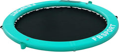 Aufblasbares Dock, schwimmende Plattform, 2,44 m aufblasbares Wasserhängematten-Schwimmdeck für See mit Getränkehalter, runder Schwimmring, Schwimmfloß, Liegeinsel, Plattformpolster