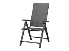 Alu-Set »Houston«, 9-teilig - Ausziehtisch & 8 Hochlehner, grau