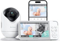 Dr.Care VistaView Smart WLAN Babyphone mit 2 Kameras, 5” 1080P HD, 2K Kamera, App-Steuerung, Bewegungs- & Weinen-Alarm, Nachtsicht, 5000mAh, Zwei-Wege-Audio, 390m Reichweite