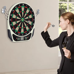 HOMCOM Elektronische Dartscheibe 18 Spiele 8 Spieler LCD Display