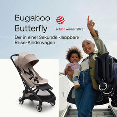 Bugaboo Butterfly ultrakompakter Reise-Kinderwagen, klein & leicht, einhändig faltbar und einfach zu lenken, ergonomischer City-Buggy für Babys ab 6 Monaten, mit viel Stauraum, Stormy Blue