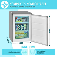 Bomann® Gefrierschrank | 85 Liter Nutzinhalt | Gefrierschrank klein mit 3 Gefrierschubladen u. Eiswürfelschale | Mini Fridge mit stufenloser Temperaturreglung | Türanschlag wechselbar | GS 2186.1 weiß