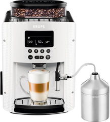 Krups Essential Kaffeevollautomat mit Milchschlauch, 2-Tassen-Funktion, LCD-Display, Einfache Reinigung, Kaffeemaschine, TÜV-Siegel, Schwarz, EA816031