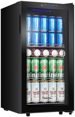 Kalamera Getränkekühlschrank, Bierkühlschrank mit Touch-Bedienfeld, 3-18°C Kühlzone, Flaschenkühlschrank 86 Liter, Blaue LED-Innenbeleuchtung, 41 dB, KRC-86GE