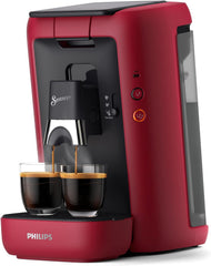 Philips Senseo Maestro Kaffeepadmaschine mit Kaffeestrkewahl und Memo-Funktion, 1,2 Liter Wasserbehlter, Grünes Produkt, Farbe: Rot (CSA260/90)