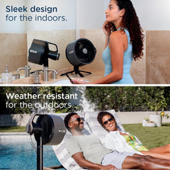Shark FlexBreeze Pro Nebelventilator – Indoor & Outdoor, Integriertes Nebel, Sockel auf Tischplatte, kabelgebunden oder kabellos, bis zu 24 Stunden Akku, oszillierend, Anthrazit, FA302 (Version 2025)