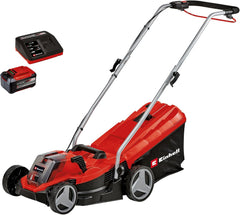 Einhell Akku-Rasenmher GE-CM 18/33 Li Kit Power X-Change (18 V, 33 cm Schnittbreite, bis 200 m, Brushless, 30L Fangkorb, 25-65 mm Schnitthhe, inkl. 4,0 Ah Akku + Ladegert)