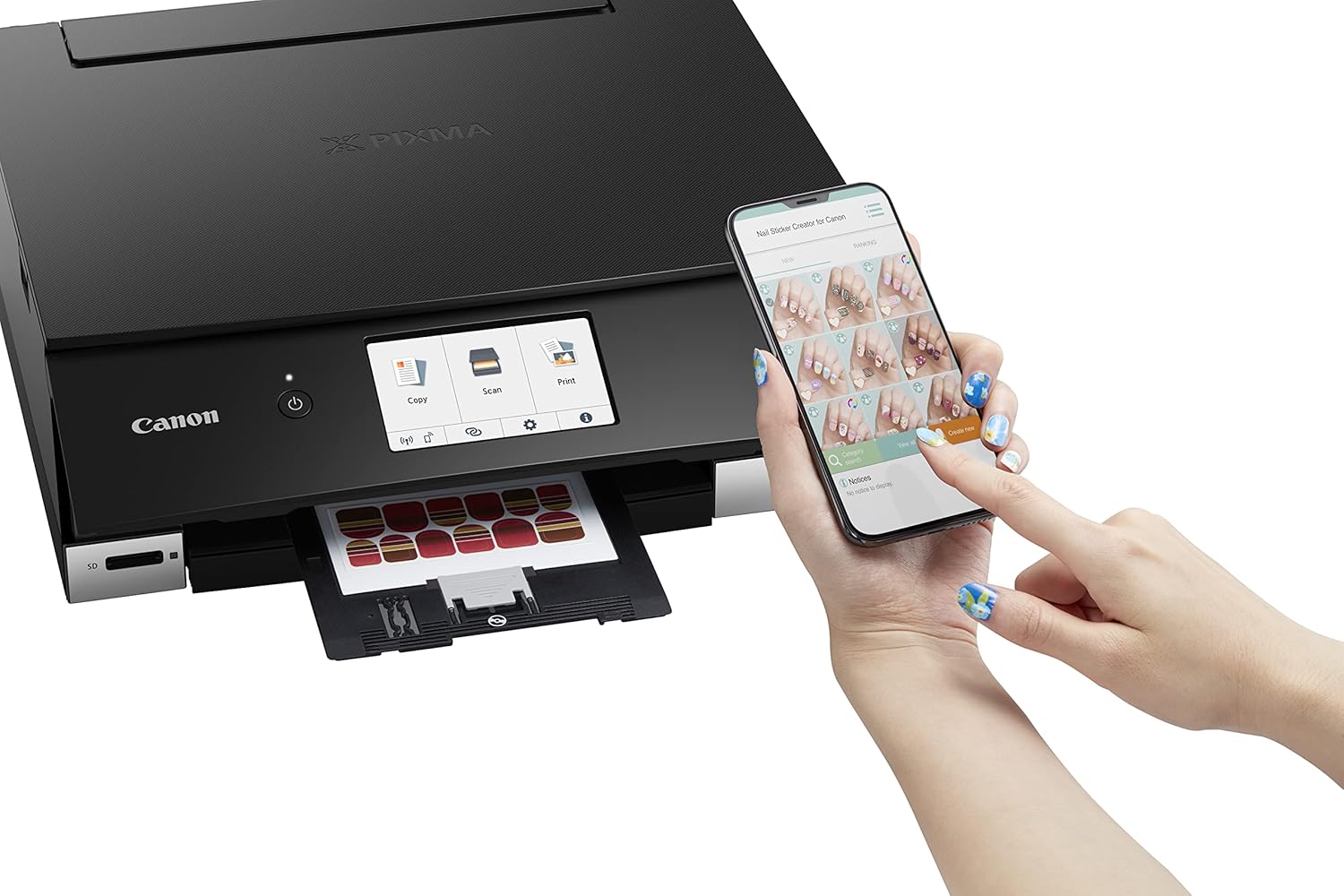 Canon PIXMA TS8750 Multifunktionsdrucker 3in1 (Tintenstrahl,Drucken, Kopieren, Scannen, A4, 10,8 cm Touch LCD, WLAN, Duplexdruck, 2 Papierzuführungen, 2 x 100 Blatt, 6 Separate Tinten) schwarz