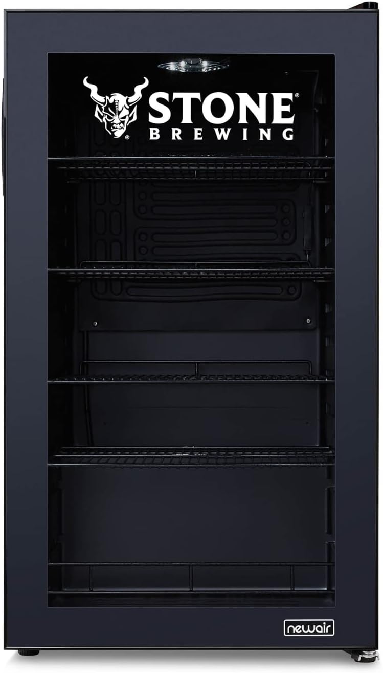 Getränkekühlschrank | Freistehender Kühlschrank für 126 Dosen mit Glastür mit Scharnier rechts | Mini-Getränkekühlschrank, perfekt für Bier, Wein, Limonade und kühlere Getränke
