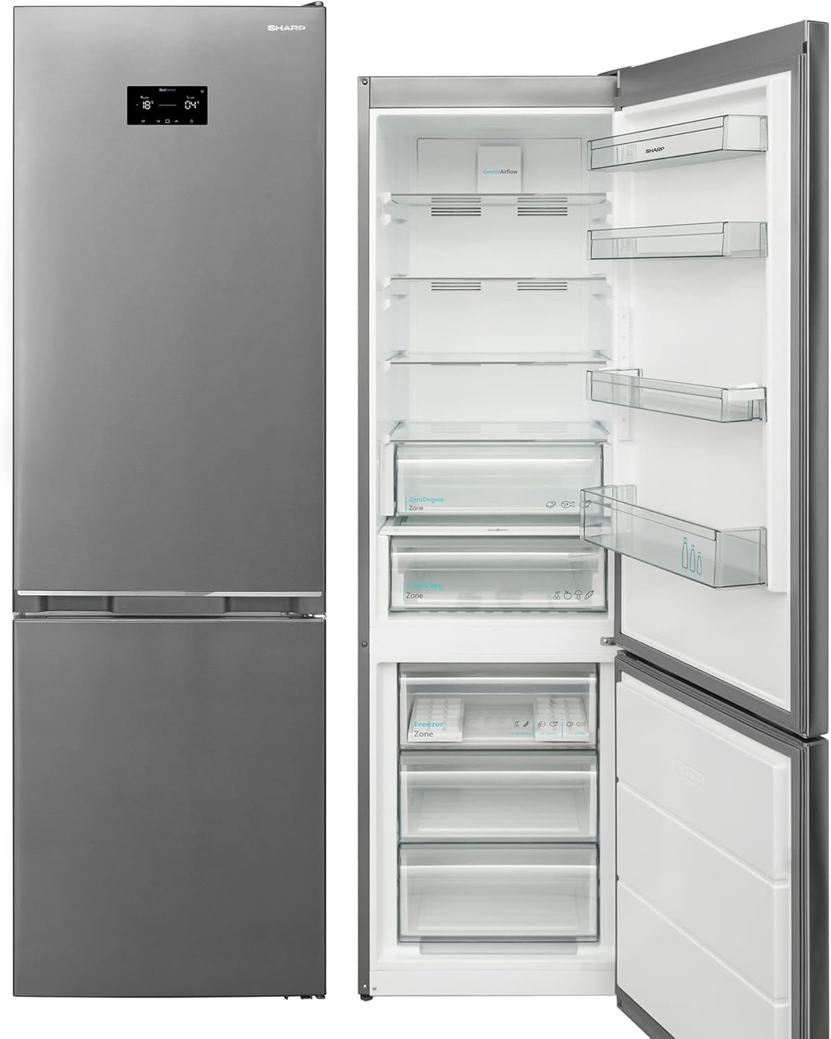 Sharp SJ-BA20DHXIC-EU Kühlschrank Kühl-Gefrierkombination NoFrost Inox Look