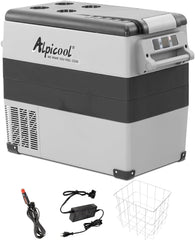 Alpicool CF55 55 Liter Kühlbox 12V tragbarer Mini-Kühlschrank elektrische Gefrierbox klein Gefrierschrank für Auto Camping, LKW, Boot und Steckdose mit USB-Anschluss, -20℃ bis 20℃