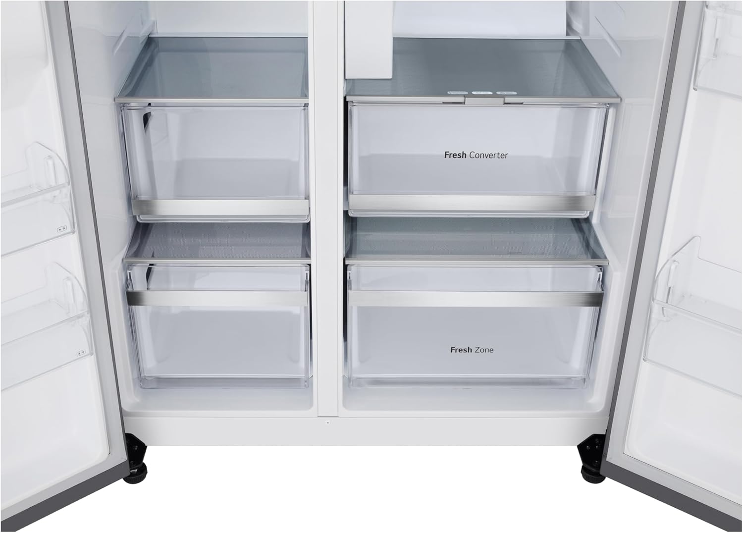 LG GSGV81PYLL Side by Side Kühlschrank, Klasse E, 635 L, Instaview, Kühlschrank mit Gefrierfach, Eis-, Crushed Ice- Wasserspender, Total NoFrost, Smart Inverter Kompressor, Wi-Fi