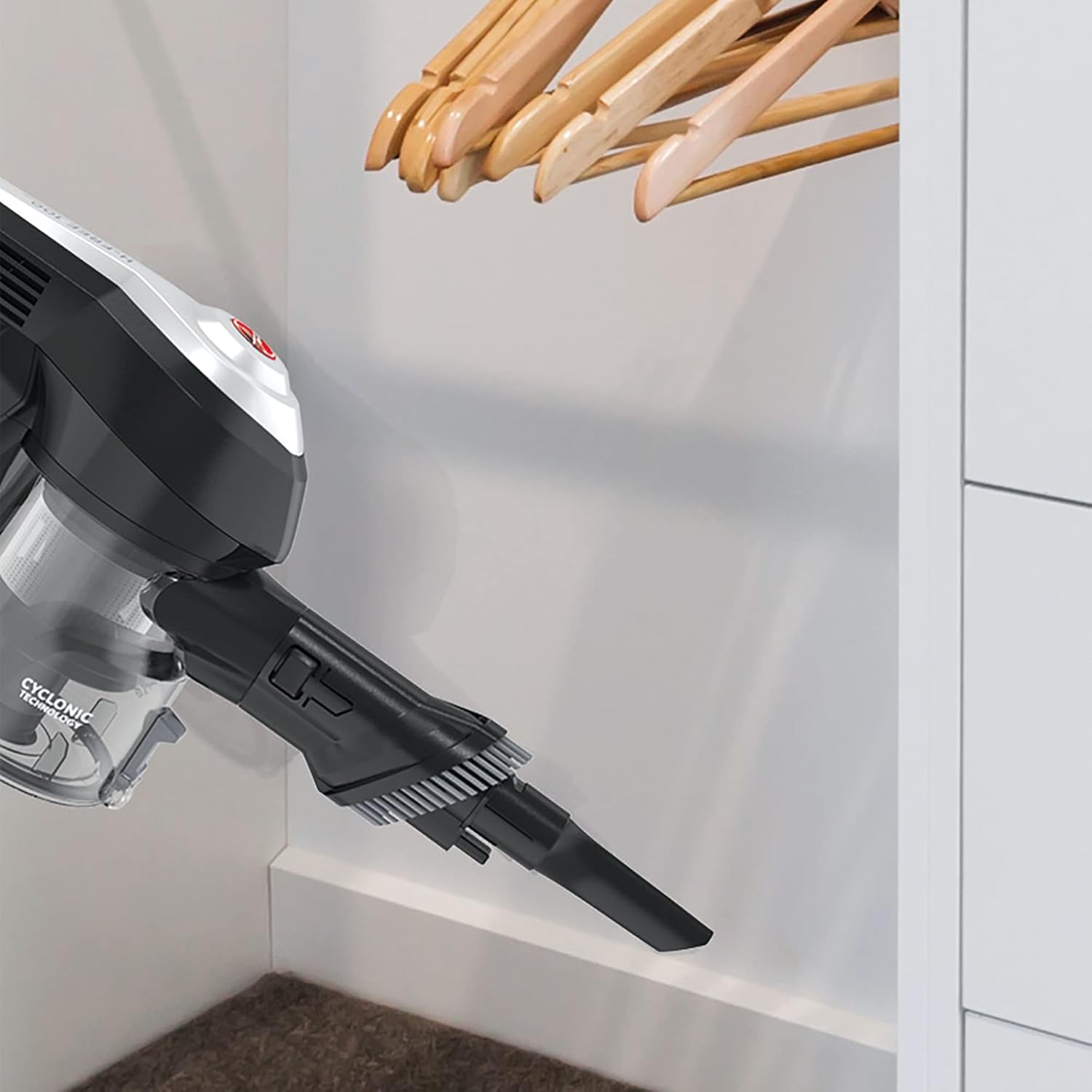 Hoover Akku-Staubsauger Tierhaare H-FREE 100 PETS ohne Beutel + Tierdüse I bis 40 Min. Laufzeit I Staubsauger kabellos mit LED, XL Staubbehlter & Parkfunktion I Akkusauger mit Fugendüse & Staubbürste