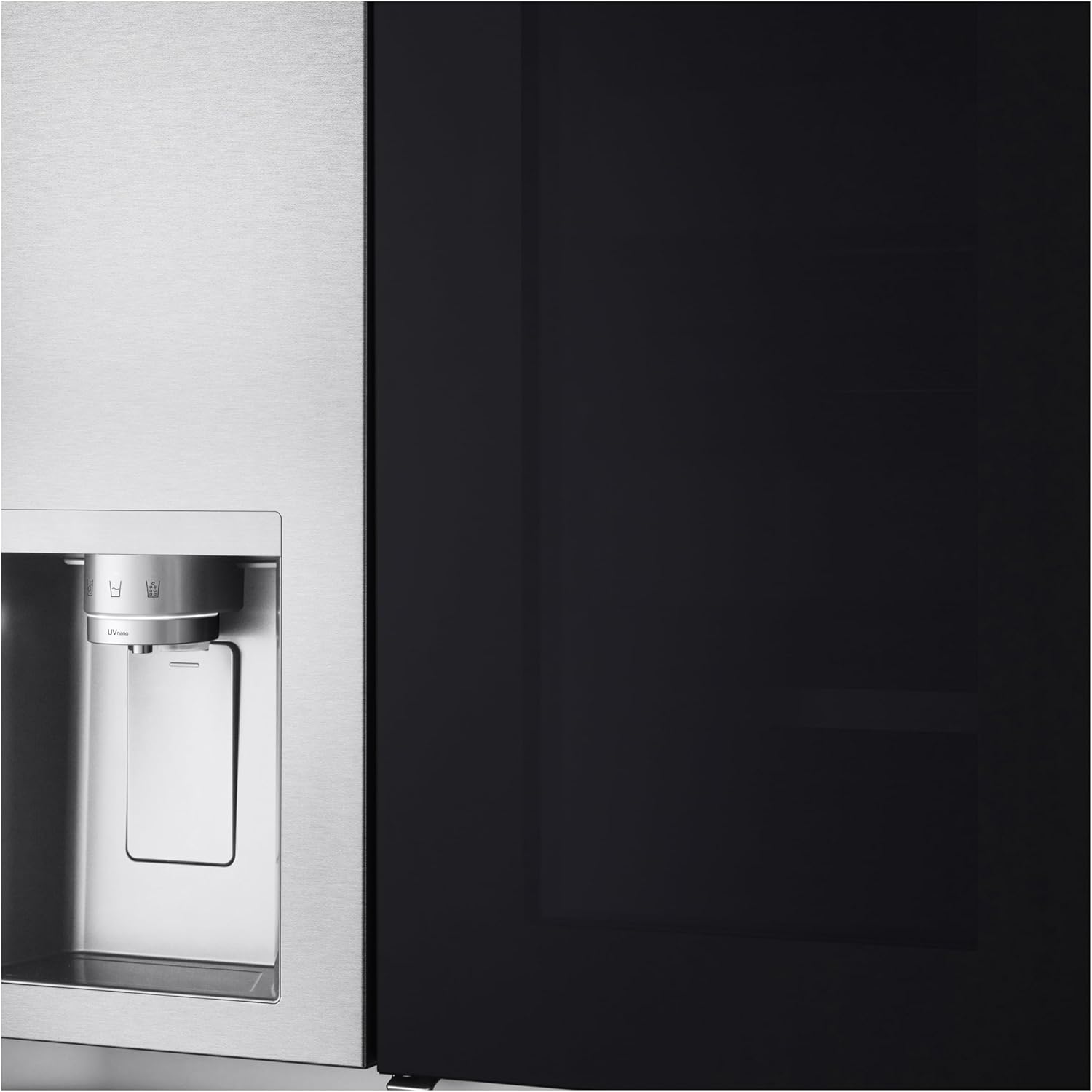 LG GSGV81PYLL Side by Side Kühlschrank, Klasse E, 635 L, Instaview, Kühlschrank mit Gefrierfach, Eis-, Crushed Ice- Wasserspender, Total NoFrost, Smart Inverter Kompressor, Wi-Fi