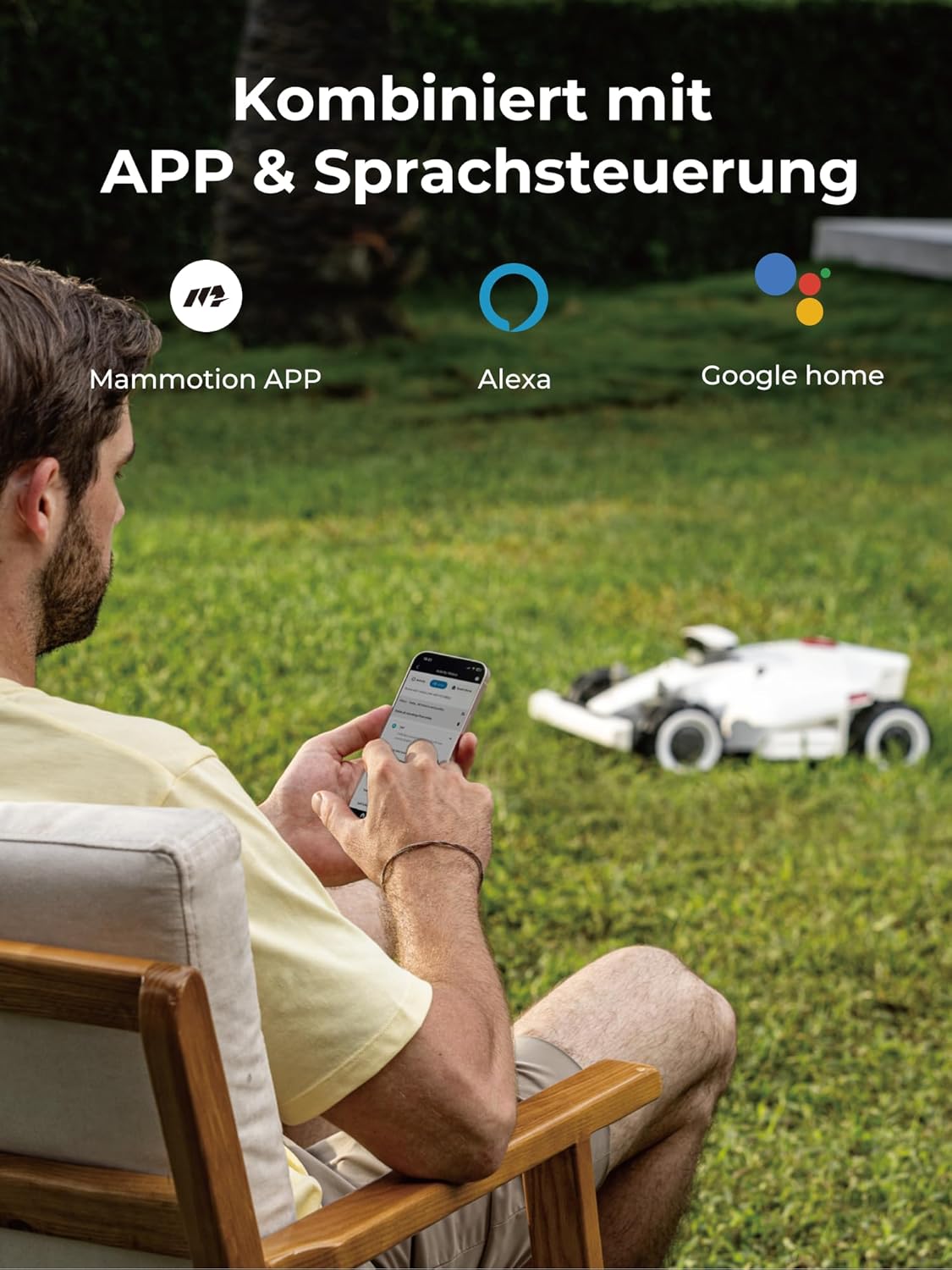 MAMMOTION LUBA 2 AWD 3000X Mähroboter ohne Begrenzungskabel, NetRTK+Vision, Keine RTK-Antenne erforderlich, Auto-Kartierung, Empf. 3000m², Max. 3600m², mit 4G-Modul, 80% Steigung