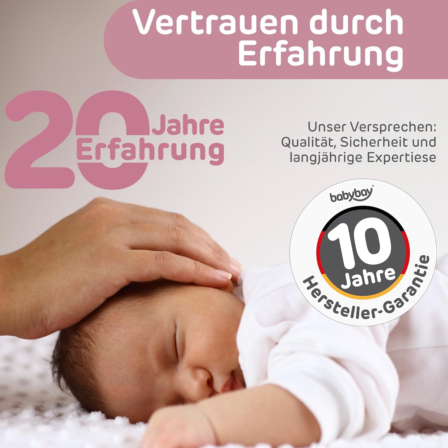 babybay Original Beistellbett aus massivem Buchenholz / kompakt & verwandelbar / Kinderbett Höhe stufenlos verstellbar & umweltfreundlich / mitwachsendes Babybett (weiß lackiert) / inkl. Matratze