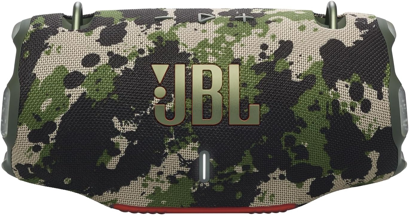 JBL Xtreme 4 Musikbox in Camouflage – Tragbare Bluetooth-Lautsprecher-Box mit tiefem Bass, KI-Sound-Boost und integrierter Powerbank – Wasserfest und staubfest – 24 Laufzeit