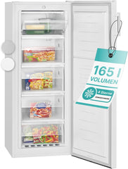 Bomann großer Gefrierschrank freistehend | 165 Liter Nutzinhalt für Lebensmittel | 5 Schubladen | Freezer Eisschrank Froster | wechselbarer Türanschlag inkl. Eiswürfelschale | GS 7317.1 weiß