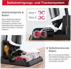 roborock Dyad Pro Nass Trockensauger Kabelloser Staubsauger 17000pa Automatische Trocknung & Selbstreinigend Wischsauger mit APP-Steuerung, Doppelte Wassertanks für Harte Bden