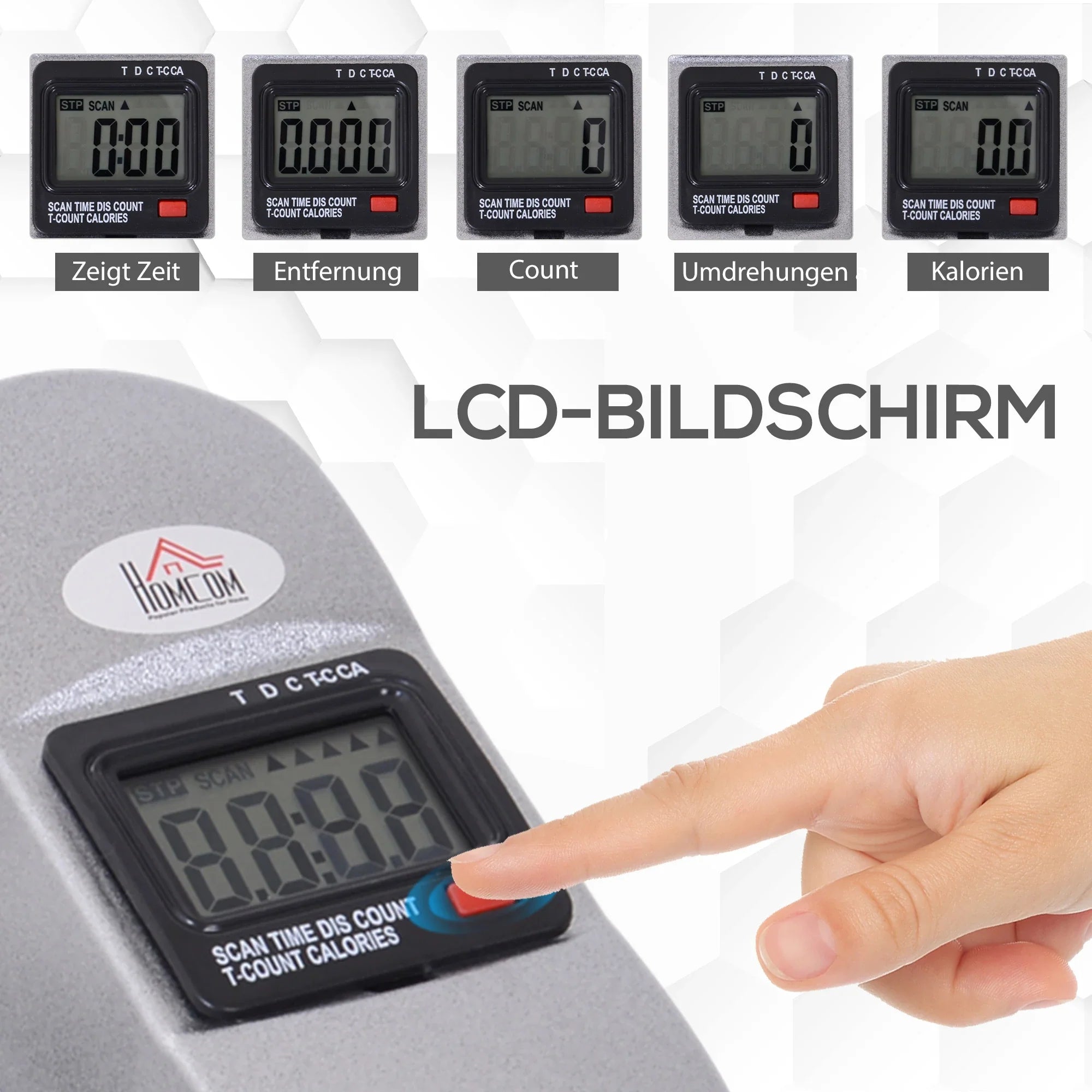 HOMCOM Mini Bike Pedaltrainer Heimtrainer LCD-Display verstellbar