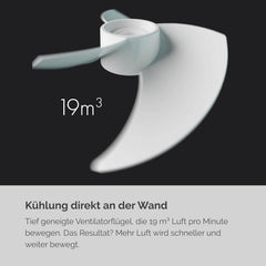 MEACO MeacoFan Sefte Tischventilator - 10 Luftumwälzer mit 12 Geschwindigkeiten - Horizontale und vertikale Oszillation - 3 Oszillationsbereiche - Ultraleise, ferngesteuerte Kühlung, Schwarz
