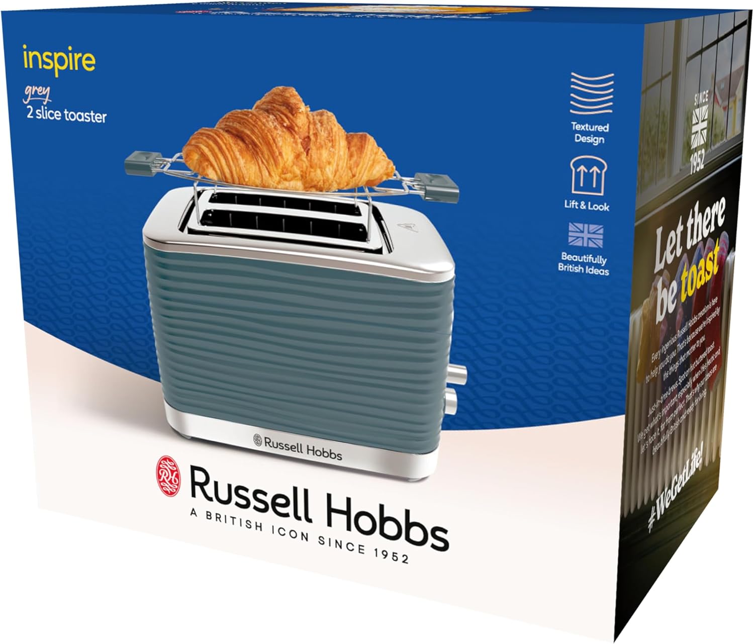 Russell Hobbs Inspire Grey Frühstückset Toaster, Wasserkocher und Kaffeemaschine