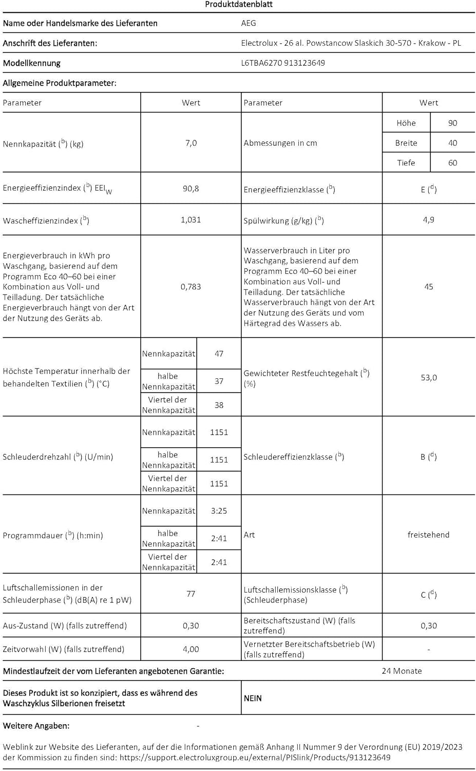 AEG LTR7A71370 Waschmaschine Toplader / Serie 7000 mit ProSteam / ProSteam - Auffrischfunktion / 7,0 kg / Leise / Mengenautomatik / Nachlegefunktion / Wasserstopp / 1300 U/min