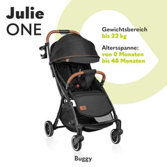 LIONELO Julie One Buggy Kinderwagen bis 22 kg, verstellbare Rückenlehne und Fußstütze, Moskitonetz, Beinwärmer, Getränkehalter und Transporttasche, zusammenklappbar