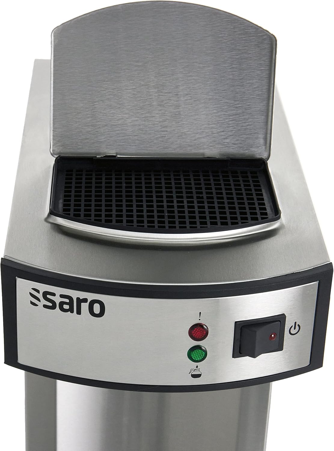 Saro Thermo Kaffeemaschine mit Korbfilter und Thermoskanne Industriekaffeemaschine mit Pumpkanne (2,2 Liter, ca. 10 Tassen Kaffee, Brüh- & Warmhaltefunktion), silber