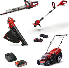 Einhell Akku-Rasenmäher GE-CM 36/36 Li Kit Power X-Change (36 V, 36 cm Schnittbreite, bis 400 m², Brushless, 40L Fangkorb, 25-75 mm Schnitthöhe, inkl. 2x 4,0 Ah Akku + 2x Ladegerät)
