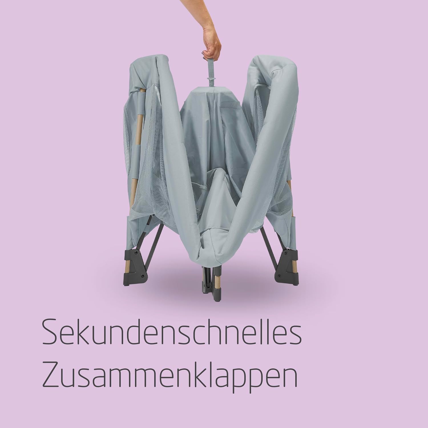 Maxi-Cosi Swift 3-in-1 Reisebett Baby, Babywiege, 0–3,5 Jahre, bis zu 15 kg, Reisebett höhenverstellbar, 2-in-1-Matratze, ultraleicht, in 1 Sekunde klappbar, Reisetasche, Eco Care, Beyond Grey