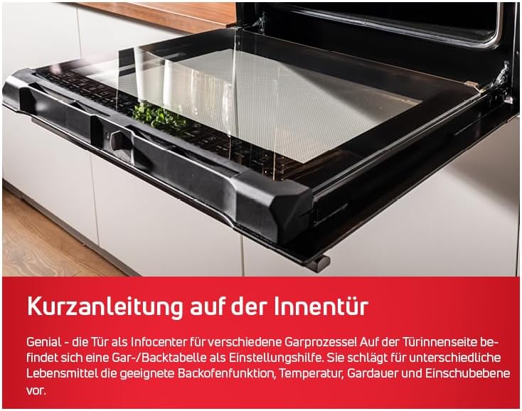 Amica SHC 11509 SM Standherd/Glaskeramikkochfeld und Elektro-Backofen / 50cm / Schwarz-matt/freistehend/mit Eco-Funktion, Ober-/Unterhitze uvm.