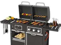 tepro Kohle-Gas-Grill »Toronto Kombi«, 8,7 kW Leistung, 3 Edelstahlbrenner, 2 Ablagen