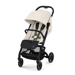 Cybex Gold Kinderwagen Beezy mit One-Pull Harness, Ab Geburt bis ca. 4 Jahre (max. 22 kg), Kompakt und ergonomisch, Almond Beige (Beige mit schwarzem Rahmen)