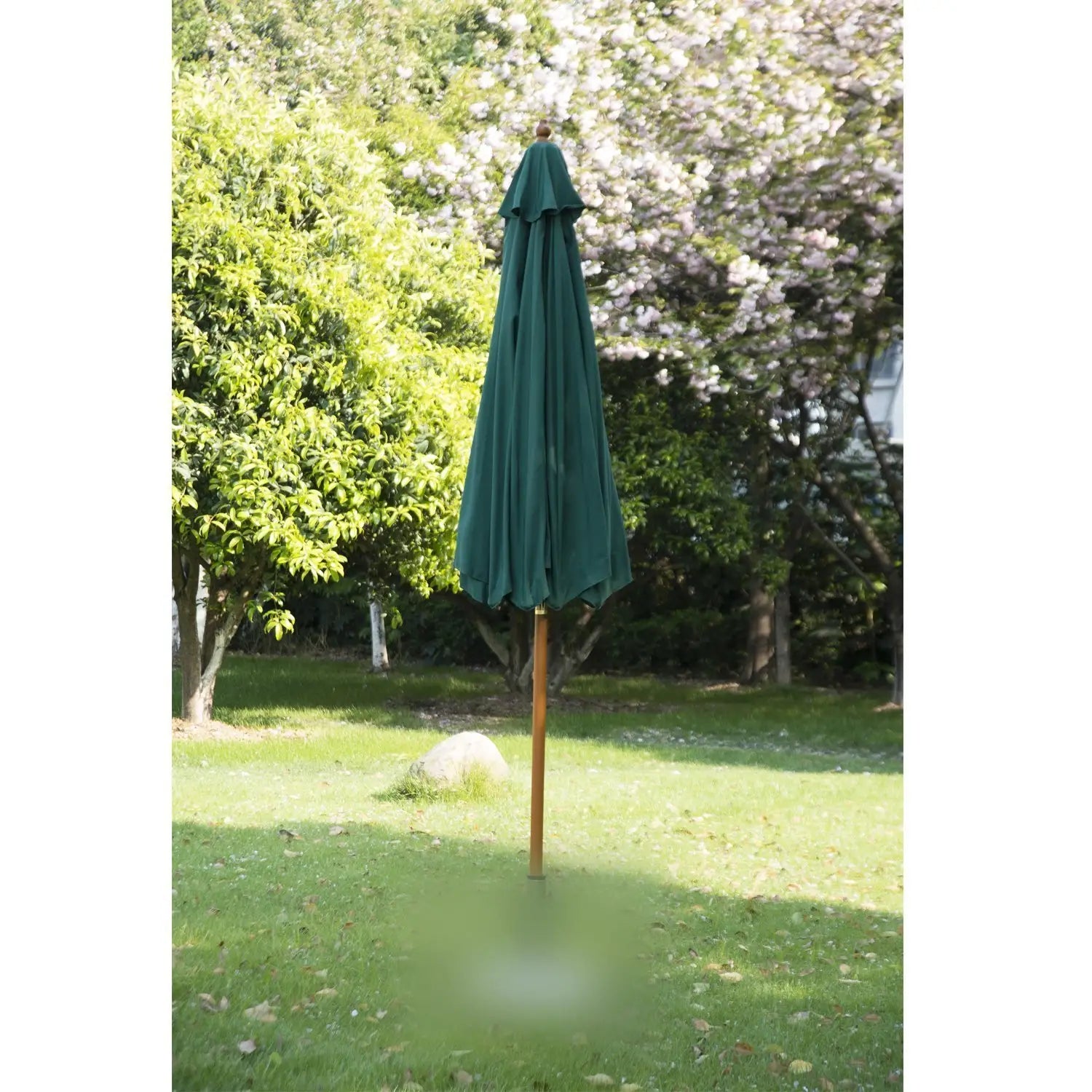 Outsunny Sonnenschirm Garten UV-beständig Handkurbel Pappelholz