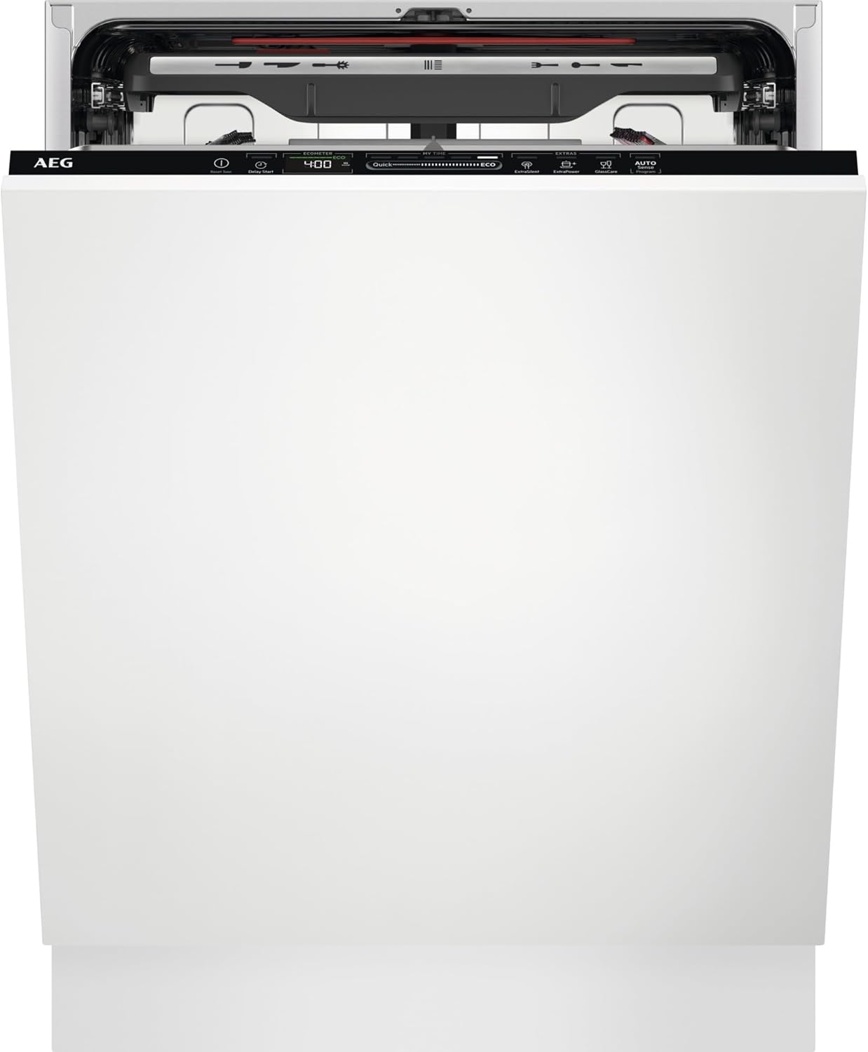 AEG Vollintegrierter Geschirrspüler 60cm, Spülmaschine Serie 7000: mit Glasschutz, Energieklasse A, Besteckschublade, personalisierte Zeit-Steuerung, leise 41dB, ComfortRails, Wasserstopp, FSE7676AP