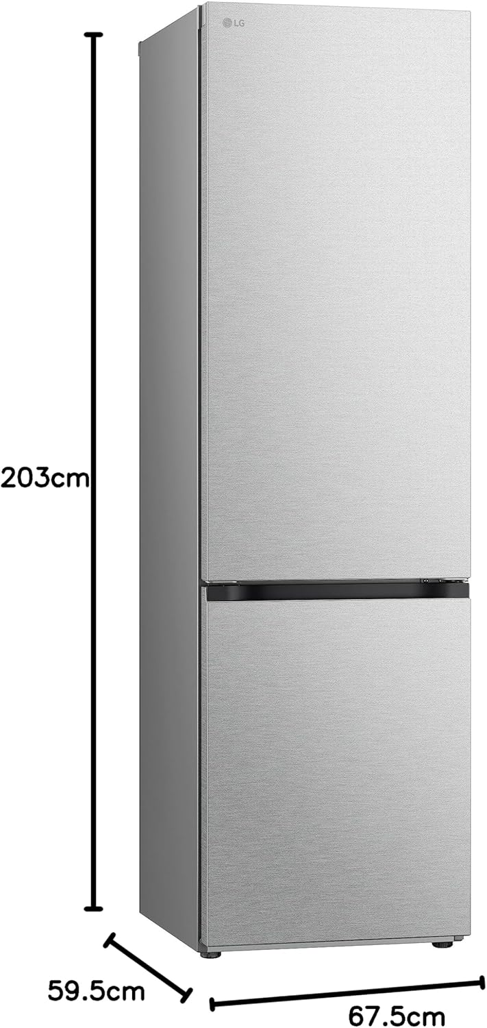 LG GBV22NCCEP Kühl-/Gefrierkombination – Smart Inverter Compressor, Total No Frost, Modern Flat Door Design, Matt Schwarz Metallic, Energieeffizienz A
