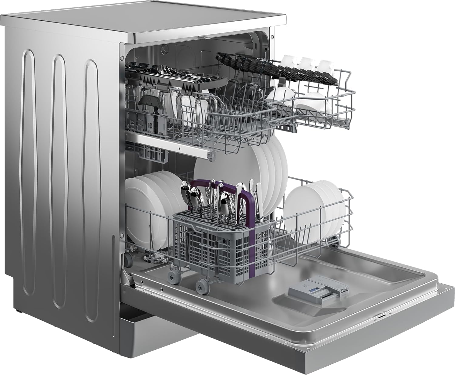 Beko BDFN26420W b300 freistehender Geschirrspüler, unterbaufhig, Platz für 14 Magedecke, Pro Inverter Motor, TrayWash, HygieneIntense, 6 Programme, WaterSafe+, Wei