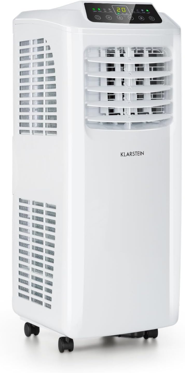 Klarstein Klimaanlage, 4-in-1 Klimagerät, Entfeuchter, Ventilator & Nachtmodus, Mobile Klimaanlage mit Abluftschlauch, App-Steuerung, Air Conditioner für Räume bis 44 m², 9000 BTU, Weiß