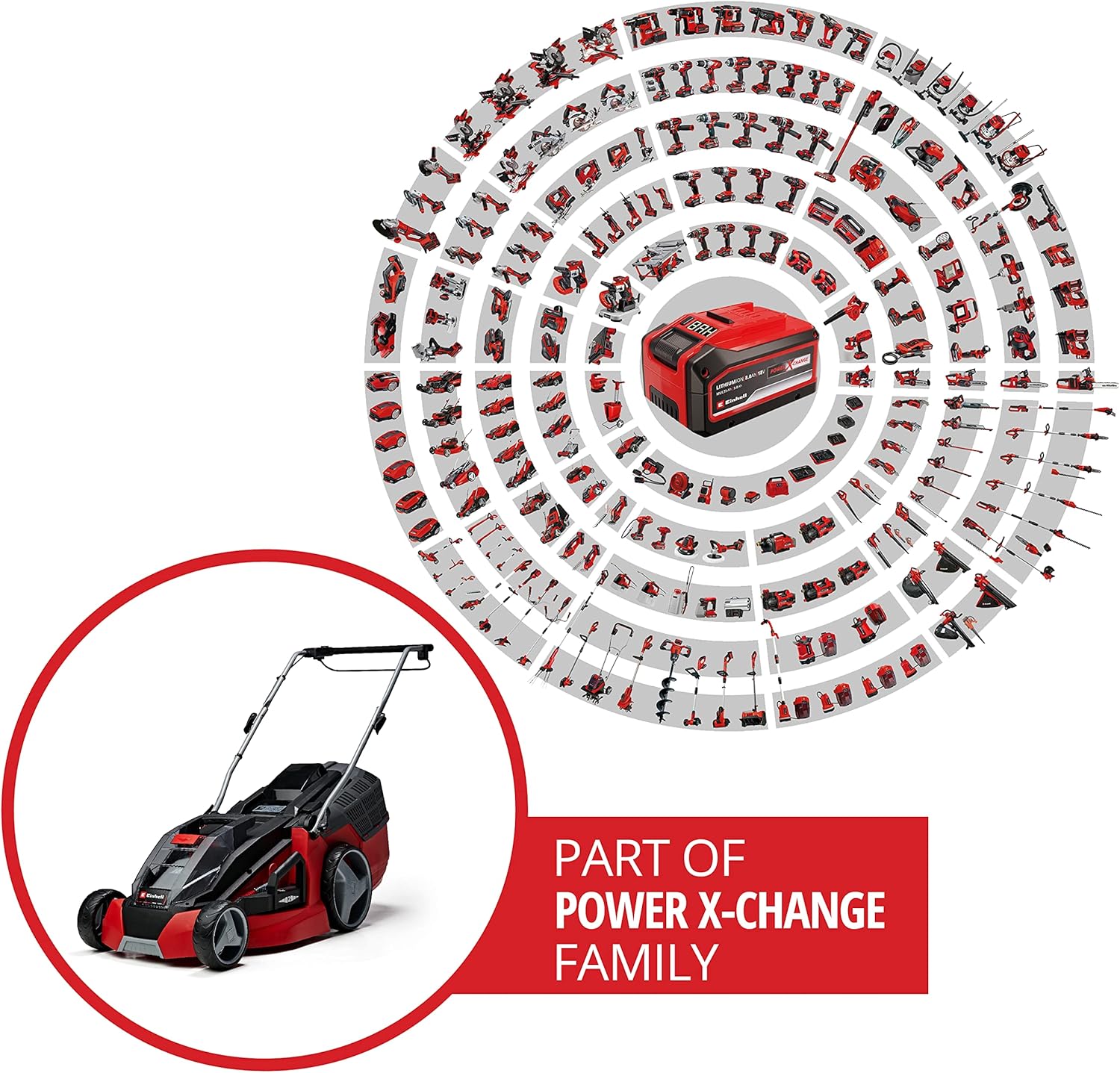 Einhell Mhroboter FREELEXO CAM 500 Power X-Change (18V, Kamera ersetzt Begrenzungsdraht, für 500 m, Brushless, bis 25% Steigung, Schnittbreite 18 cm, inkl. 3,0 Ah Akku, 5 m Magnetband)